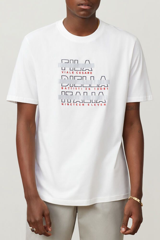 Fila T-Shirt Mens White - Starla - Philippines 9240713-VX